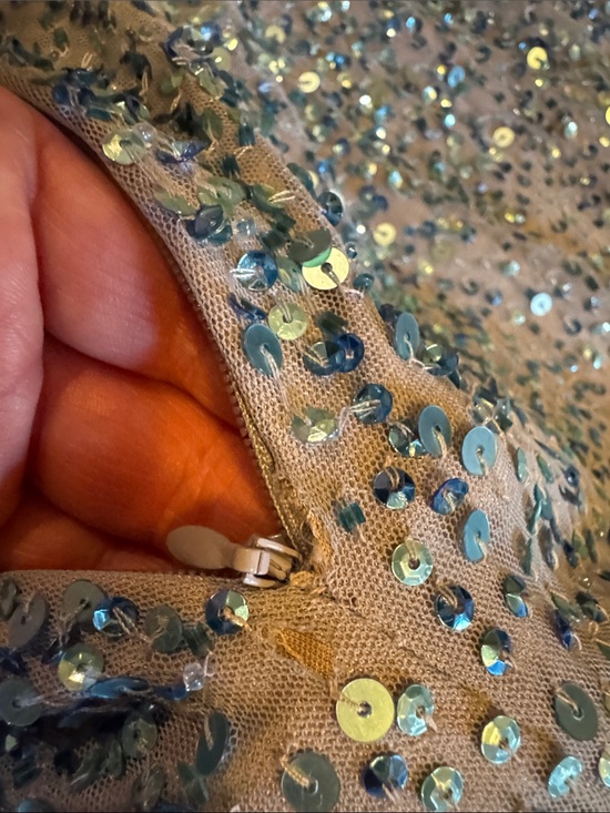 Adrianna Papell Light Blue Sequin Embellished Maxi Dress Adrianna Papell Light Blue Sequin Embellished Maxi Dress